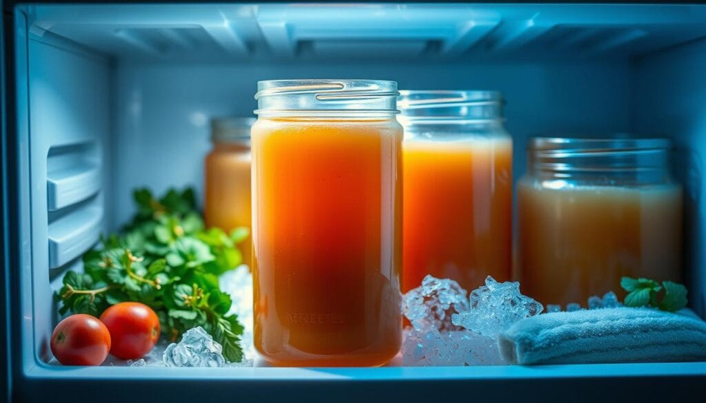 Freezing bone broth