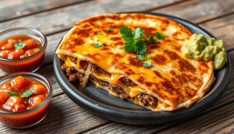 cheese and beef quesadilla