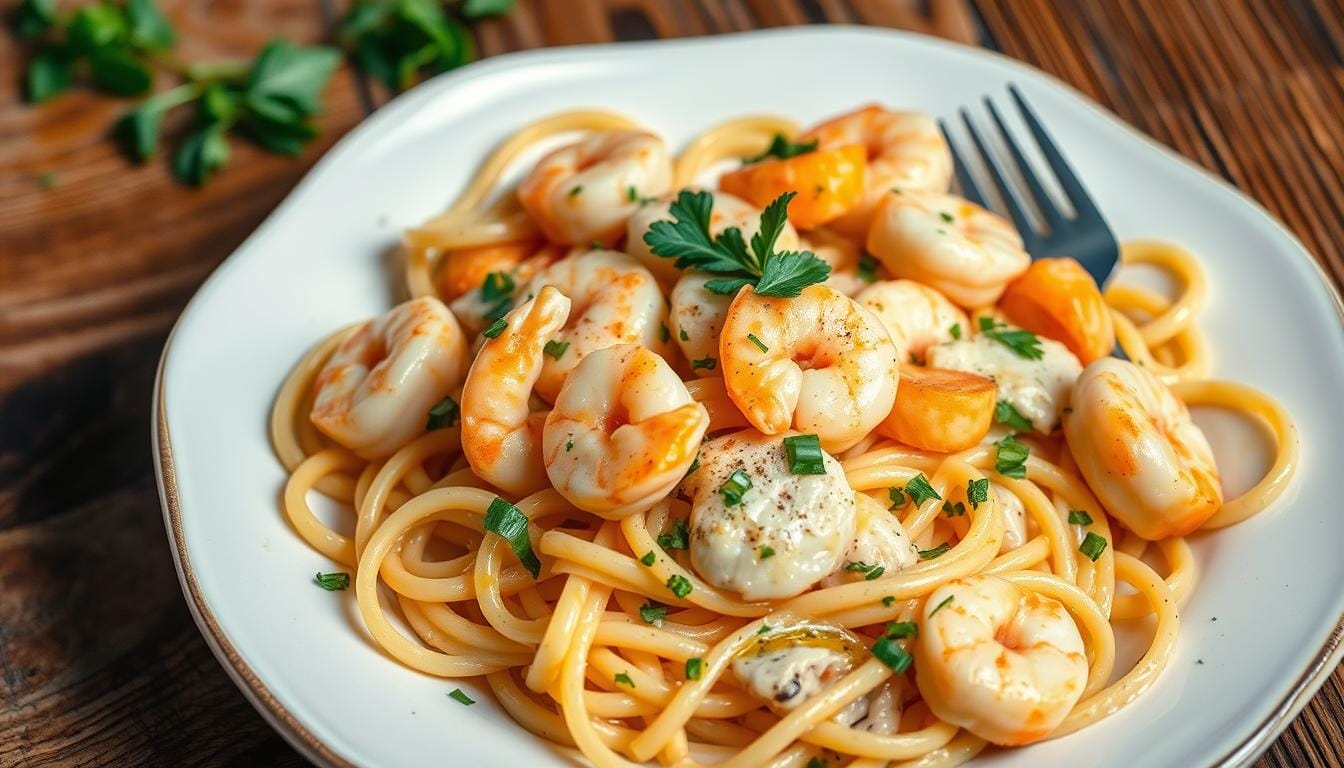 chicken and shrimp pasta