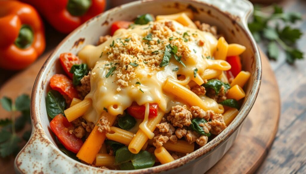 ground turkey pasta casserole