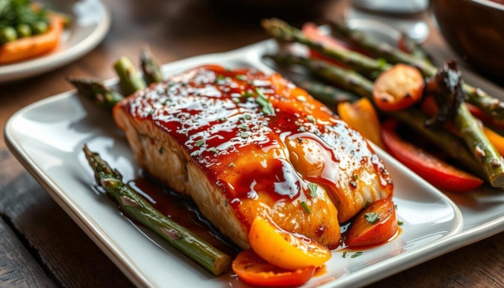 miso-maple glazed coho salmon