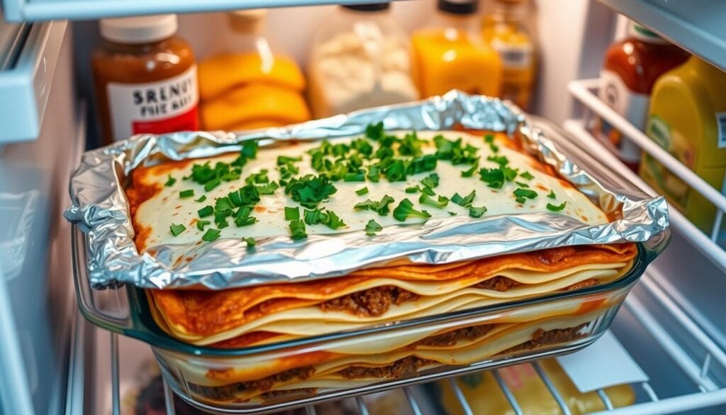 storing taco lasagna