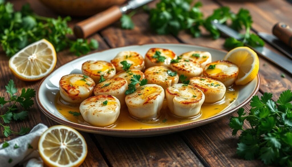 Garlic Butter Baked Scallops