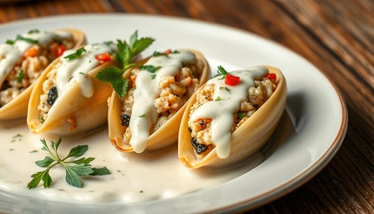 Seafood stuffed shells