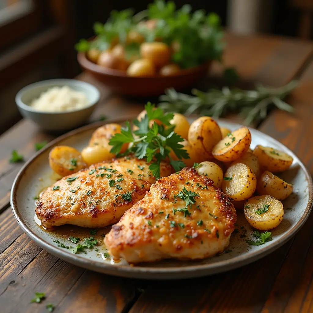 Garlic Parmesan Chicken and Potatoes