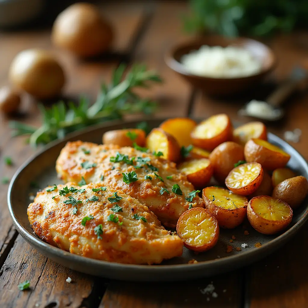 Garlic Parmesan Chicken and Potatoes