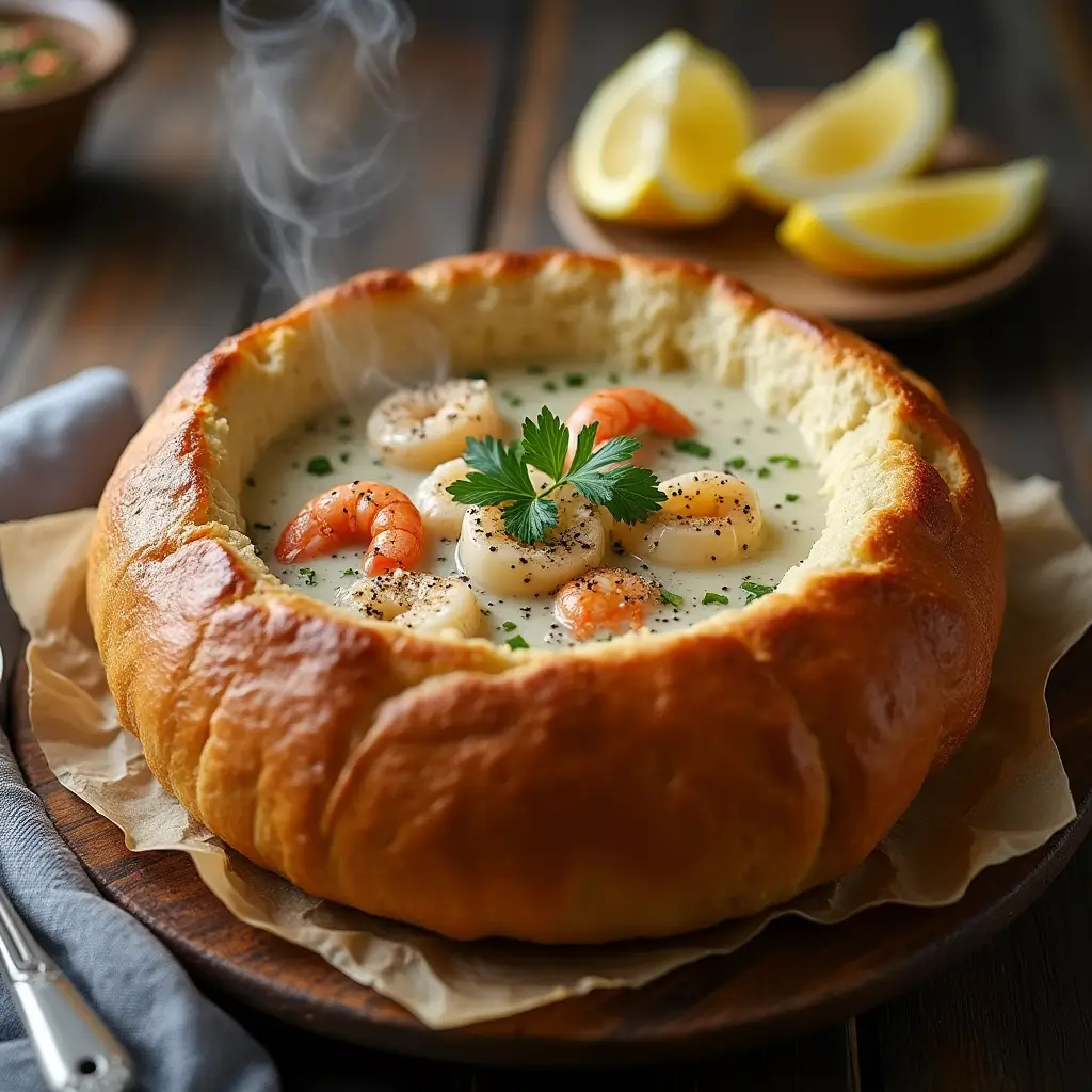 seafood bread bowl