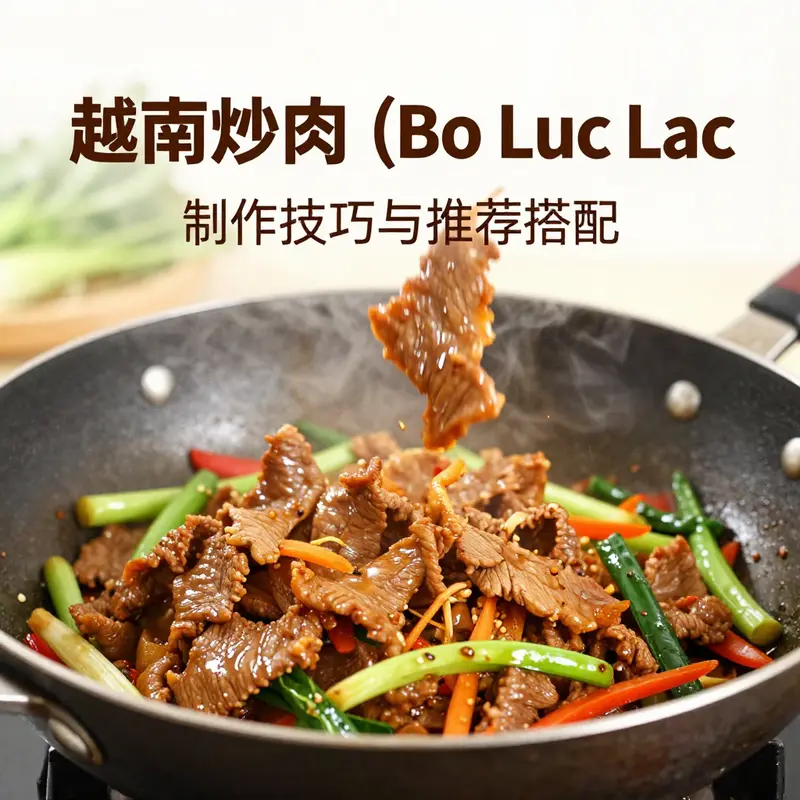 An assortment of ingredients essential for crafting the perfect Bo Luc Lac.