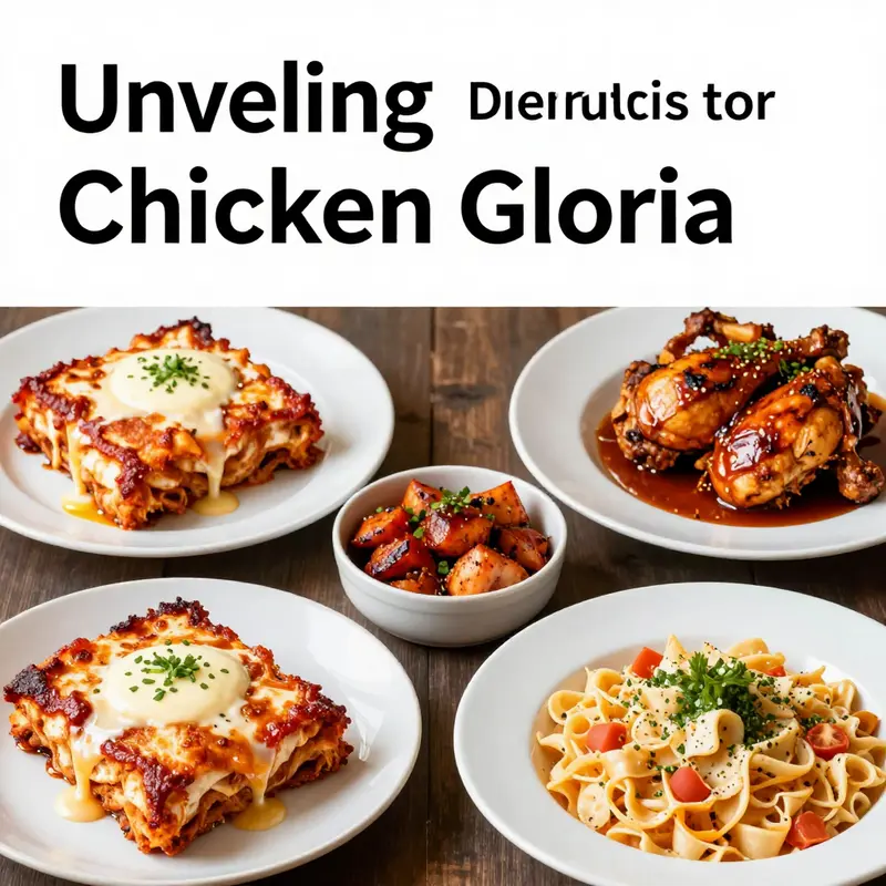 An enticing serving of Chicken Gloria, symbolizing the dish’s alluring mystery and culinary charm.