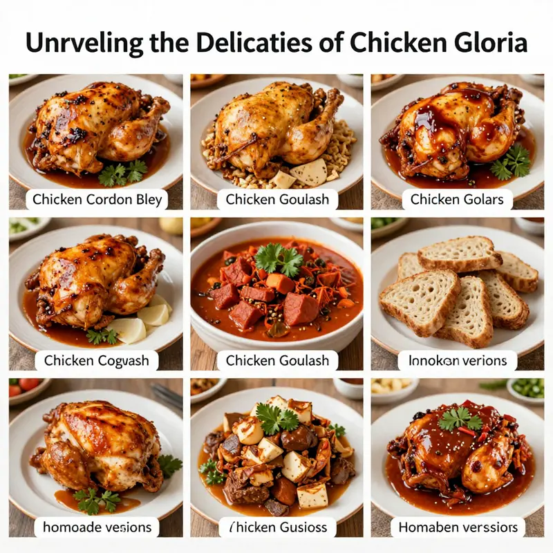 An enticing serving of Chicken Gloria, symbolizing the dish’s alluring mystery and culinary charm.