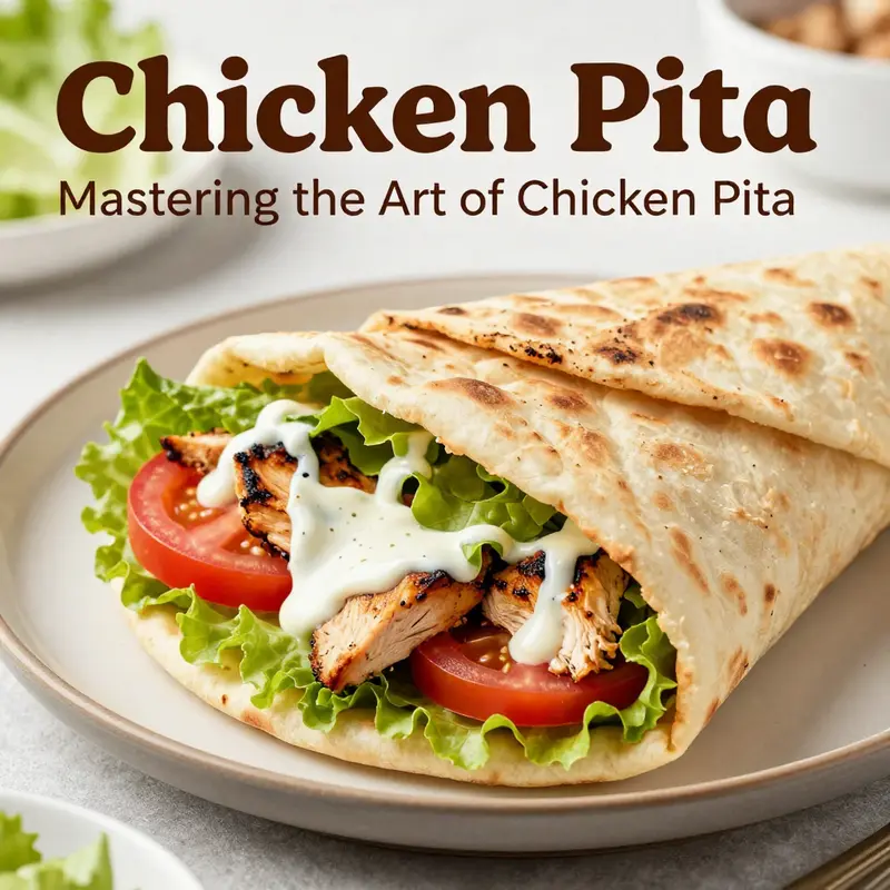 A colorful display of chicken pita showcasing its diverse and rich flavors.