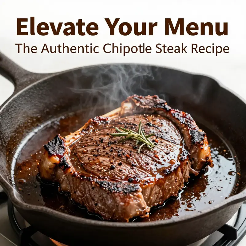 An assortment of fresh ingredients for preparing authentic Chipotle steak.