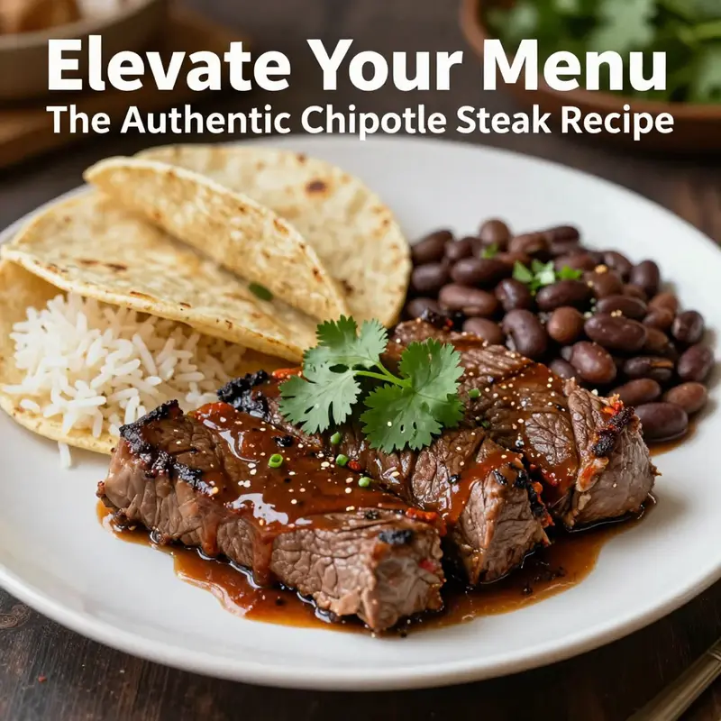 An assortment of fresh ingredients for preparing authentic Chipotle steak.