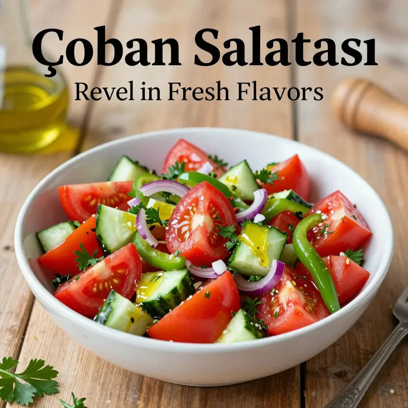A flavorful bowl of Çoban Salatası, rich in color and freshness, representing a staple in Turkish salads.