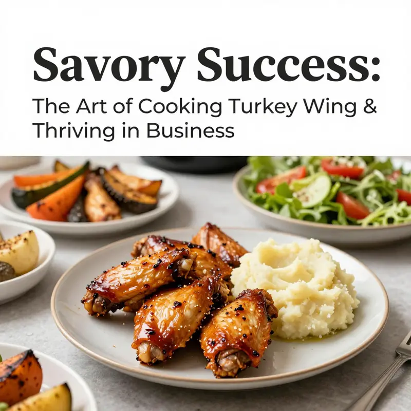 A close-up view of seasoned turkey wings ready for slow cooking, highlighting the use of herbs and spices for maximum flavor.