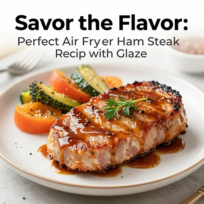 Preparation of the rich glaze for the air fryer ham steak, showcasing the ingredients laid out for a seamless cooking experience.