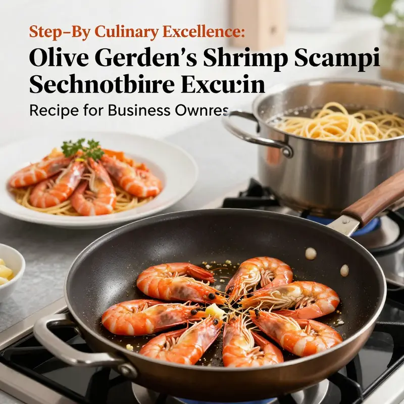 An organized layout of the essential ingredients for the perfect Shrimp Scampi.