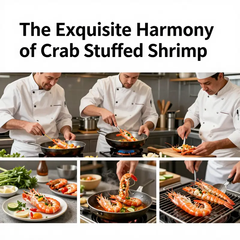 Crab stuffed shrimp elegantly presented, highlighting its gourmet appeal.