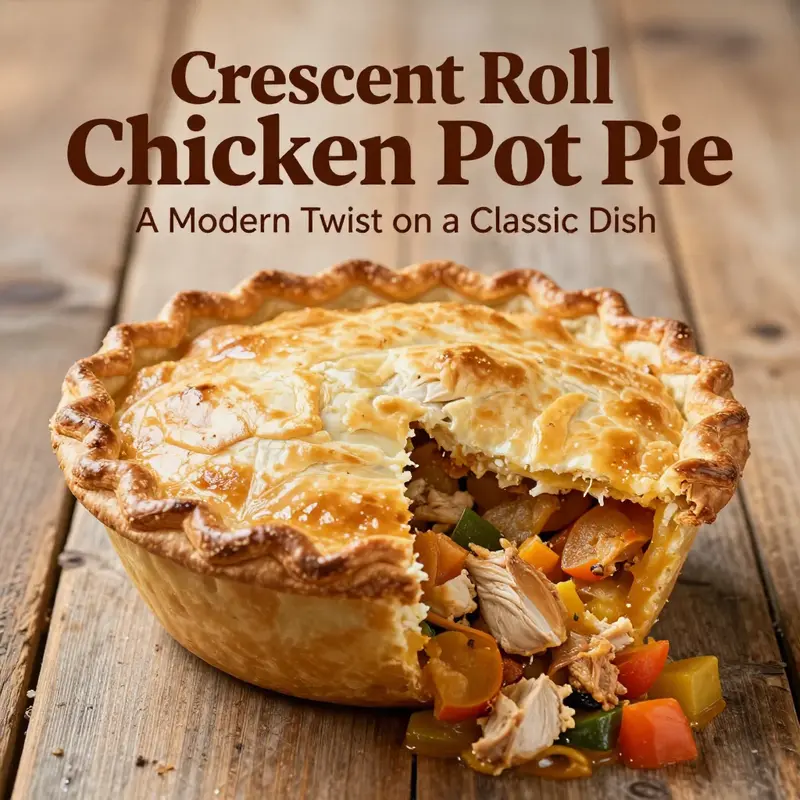 The delightful golden crust of Crescent Roll Chicken Pot Pie, a perfect blend of comfort and convenience.