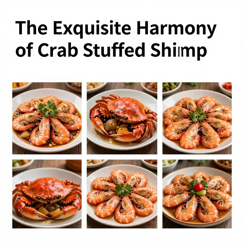 Crab stuffed shrimp elegantly presented, highlighting its gourmet appeal.