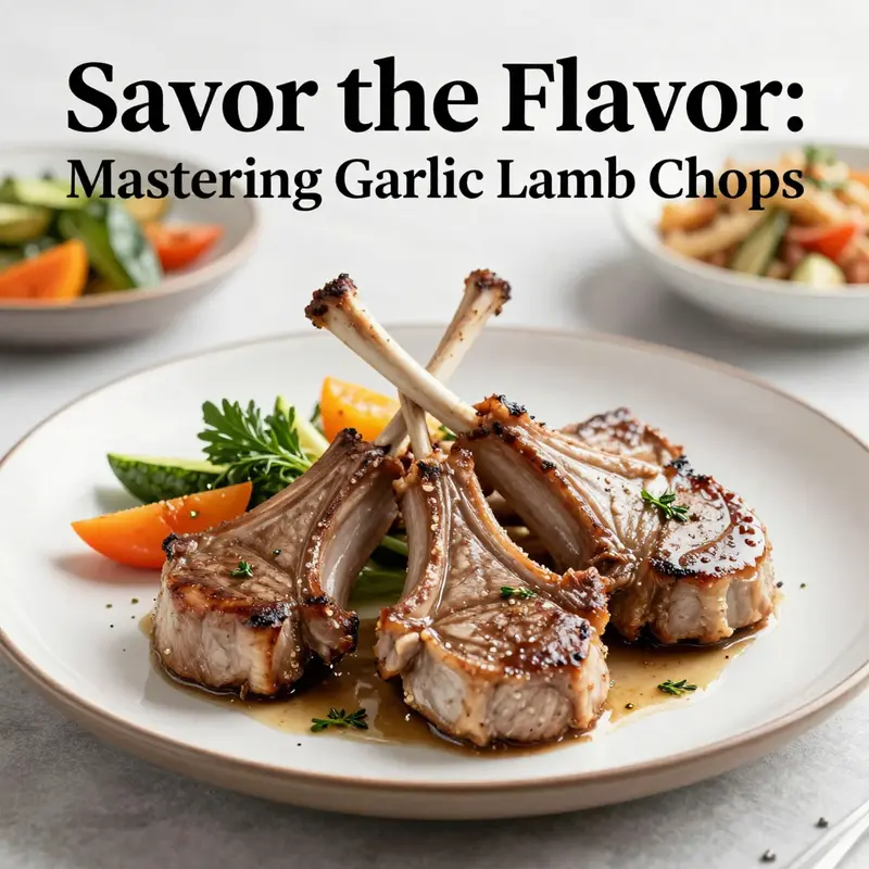 Sizzling garlic lamb chops prepared with aromatic herbs and spices.