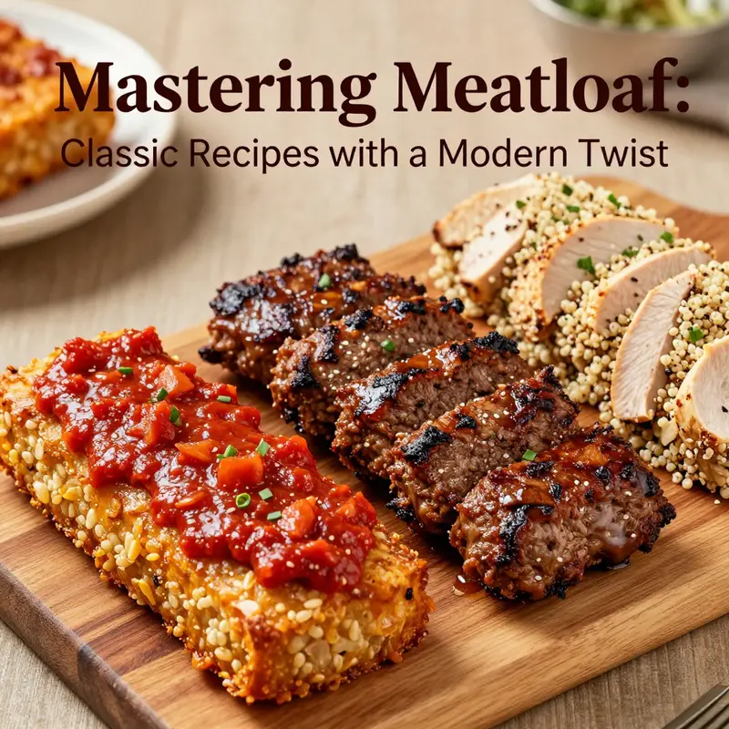 Essential ingredients for a classic meatloaf recipe: a perfect blend of meat, herbs, and spices.