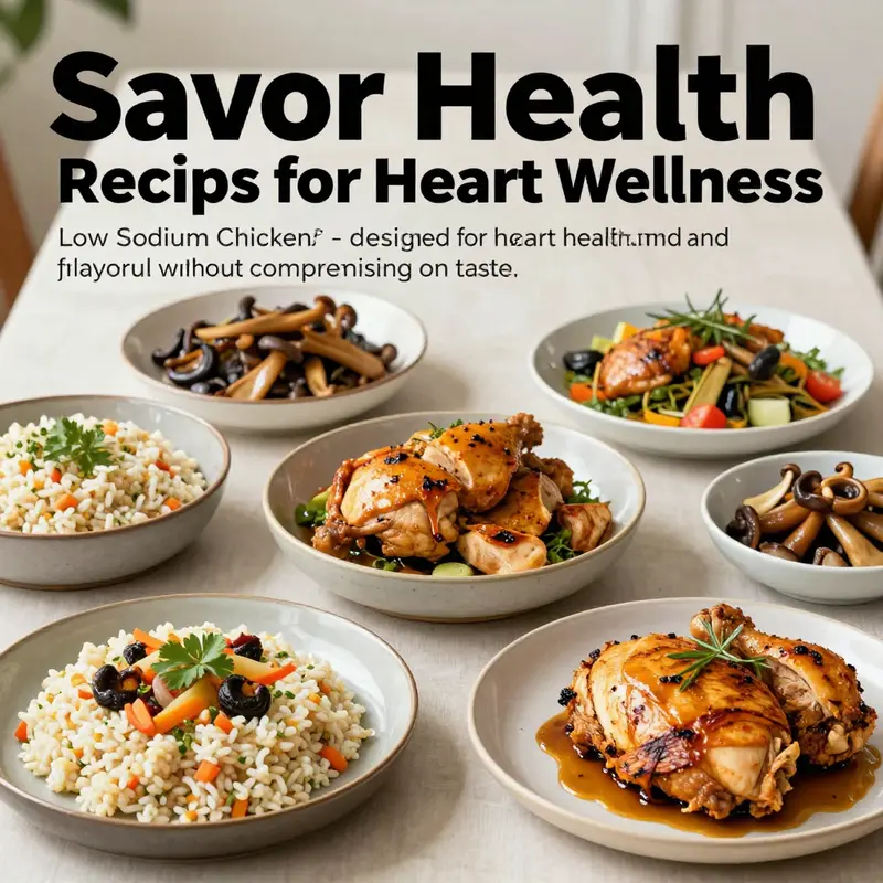 A diverse array of low-sodium chicken meals displayed together, showcasing innovative and healthy cooking.