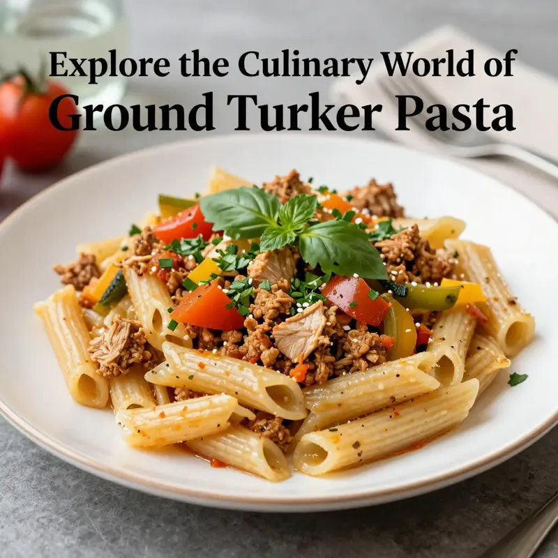 A nutritious serving of ground turkey pasta rich in protein and vitamins.