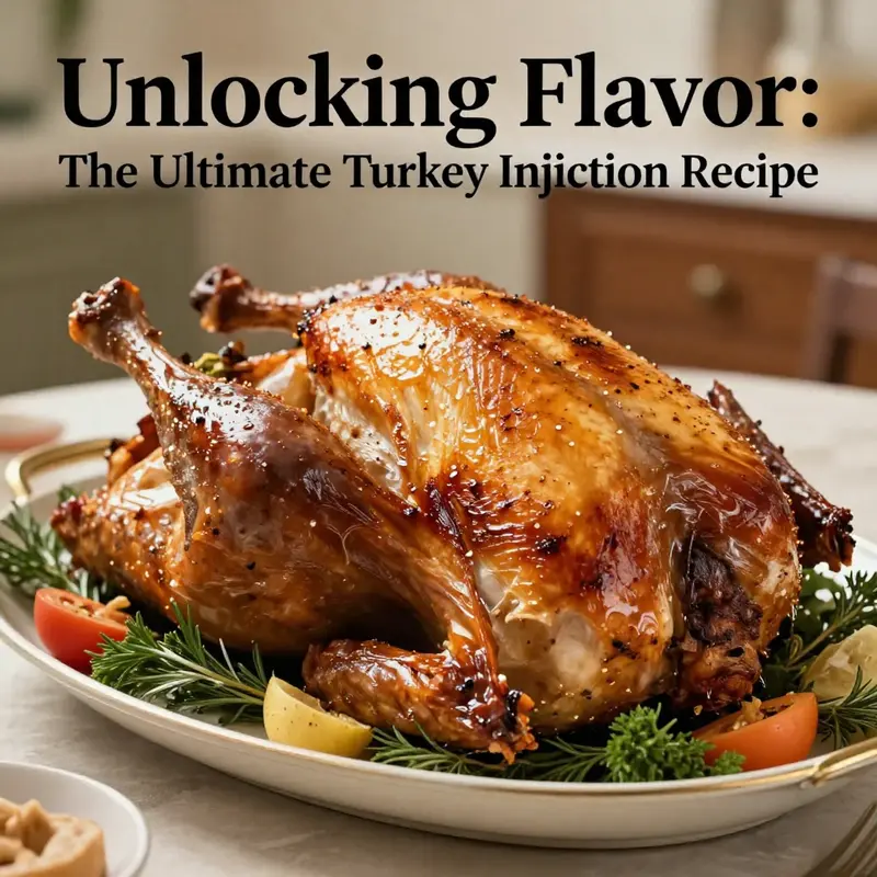 A mouth-watering roasted turkey on a platter, garnished with herbs and vegetables, ideal for festive gatherings.