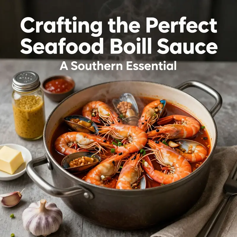 A delicious seafood boil sauce ready for dipping, enriched with spices and fresh ingredients.