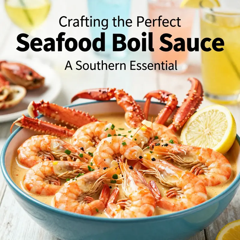 A delicious seafood boil sauce ready for dipping, enriched with spices and fresh ingredients.