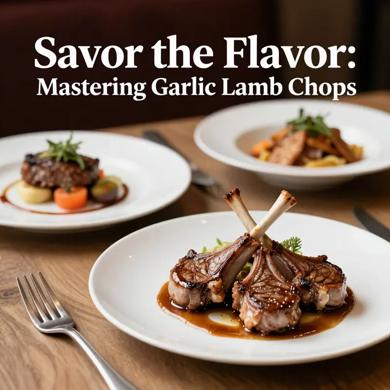 Sizzling garlic lamb chops prepared with aromatic herbs and spices.