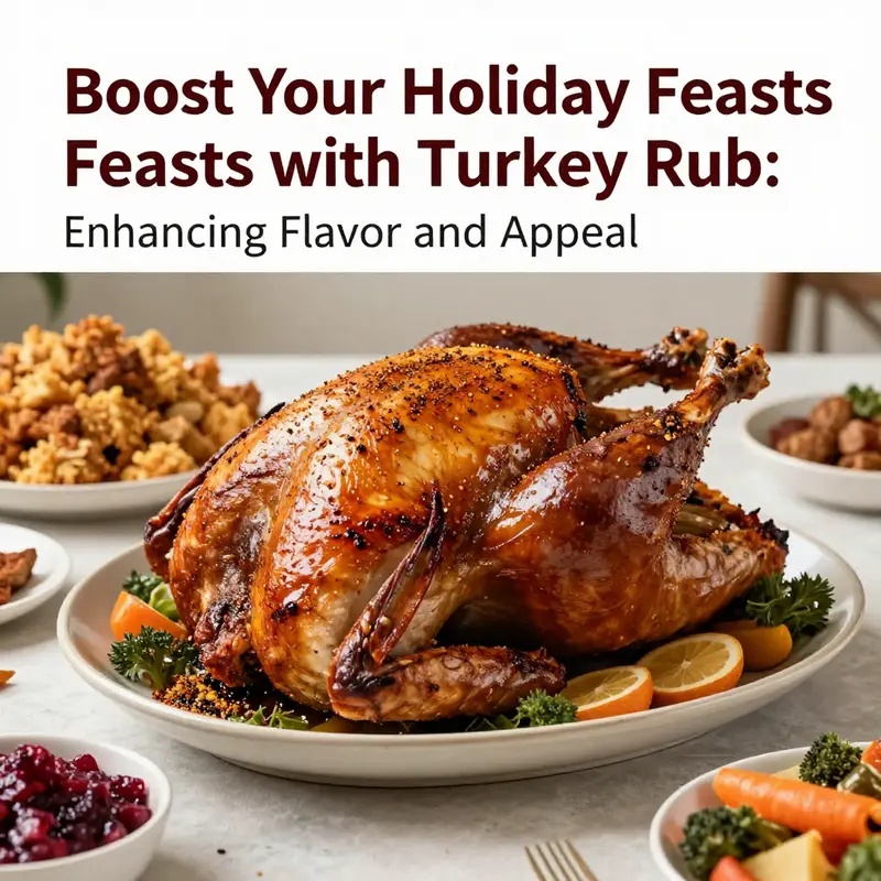 Fresh herbs and spices essential to making a flavorful turkey rub.