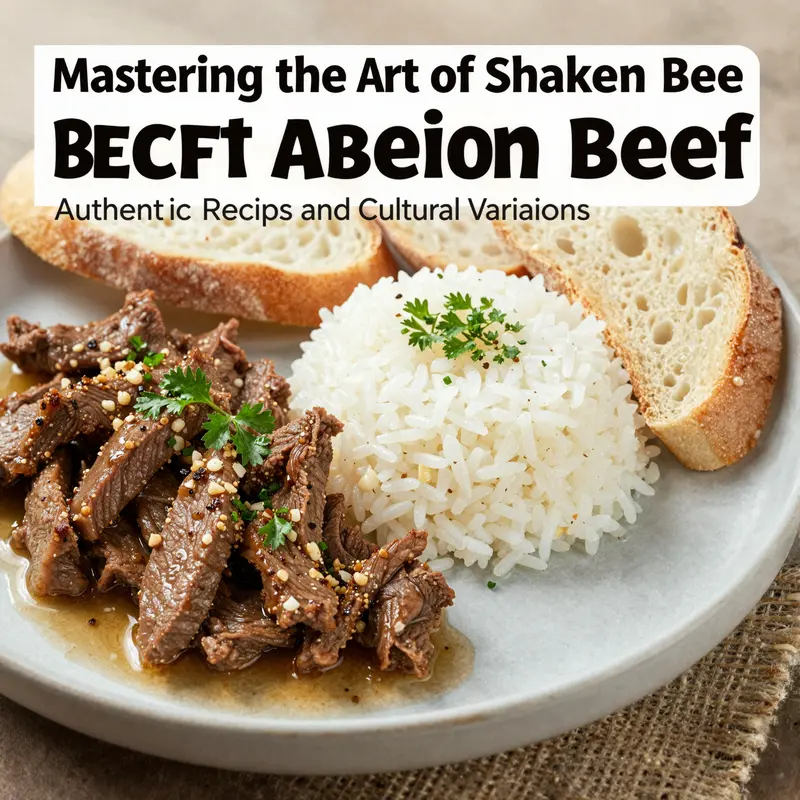 Authentic shaken beef, showcasing the vibrant colors and textural contrasts of the dish.