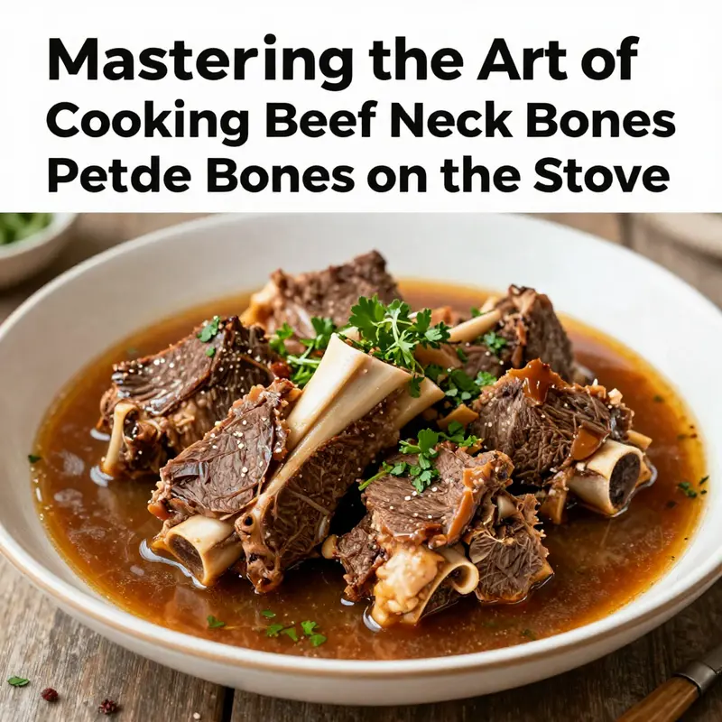 A bowl of beef neck bone stew garnished with herbs, demonstrating the final delicious outcome of the cooking process.