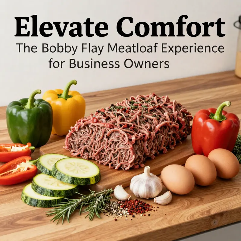 All the fresh ingredients needed to create Bobby Flay’s signature meatloaf.