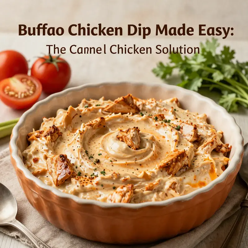 Appetizing buffalo chicken dip in a rustic setting, showcasing creamy textures and inviting colors, complemented by fresh ingredients.