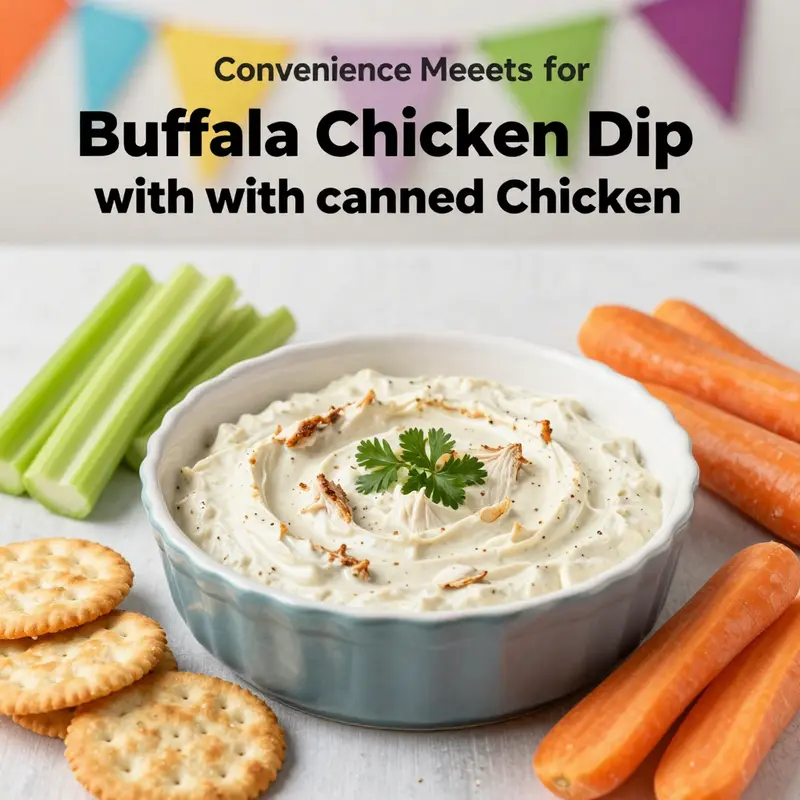 A vibrant bowl of Buffalo chicken dip garnished with green onions, ready for serving with tortilla chips.