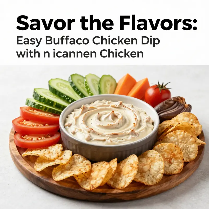 Creamy buffalo chicken dip made with canned chicken, perfect for parties.