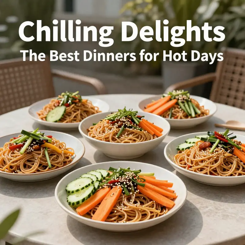 A refreshing assortment of cold noodle dishes perfect for hot summer evenings.