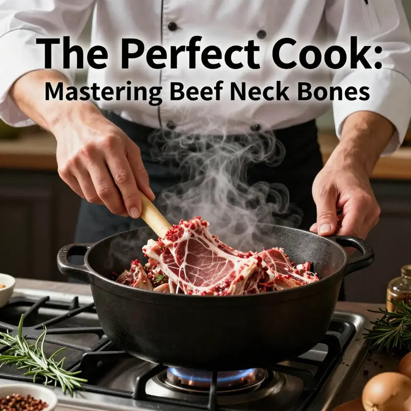 A chef demonstrating different techniques for cooking beef neck bones.