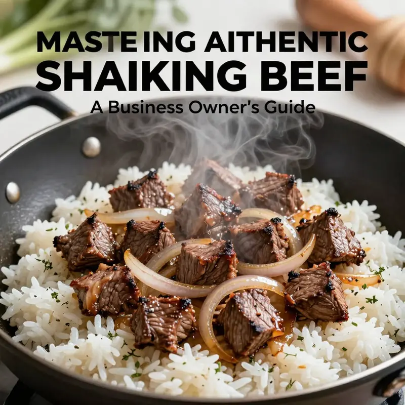 A selection of fresh ingredients essential for preparing authentic shaking beef.