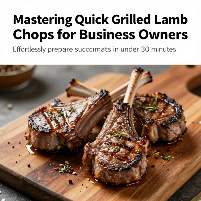 A succulent grilled lamb chop presented on a rustic board, showcasing its juicy texture and appealing presentation.