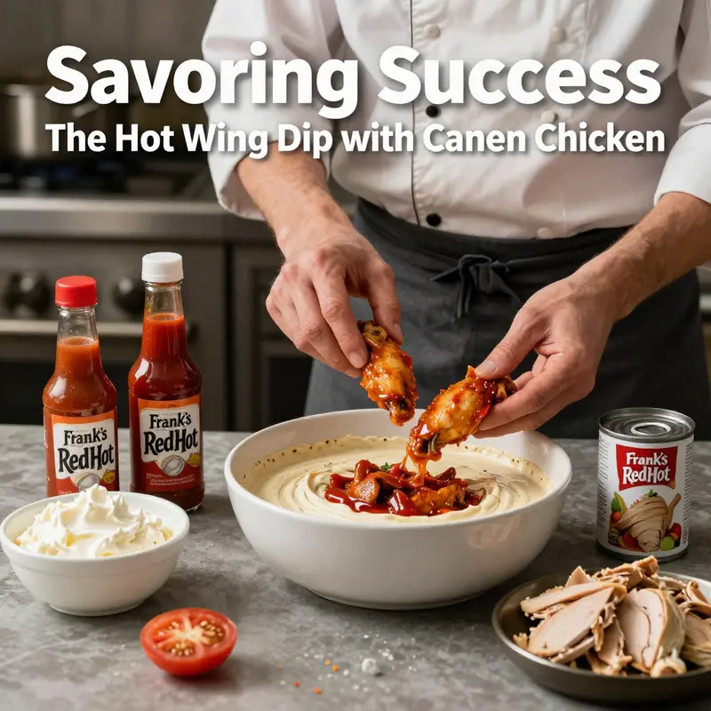 A chef demonstrates the culinary techniques essential for creating the perfect hot wing dip.