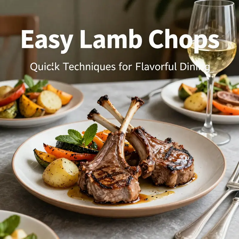 Grilled lamb chops presented with fresh herbs and lemon for a deliciously inviting dish.