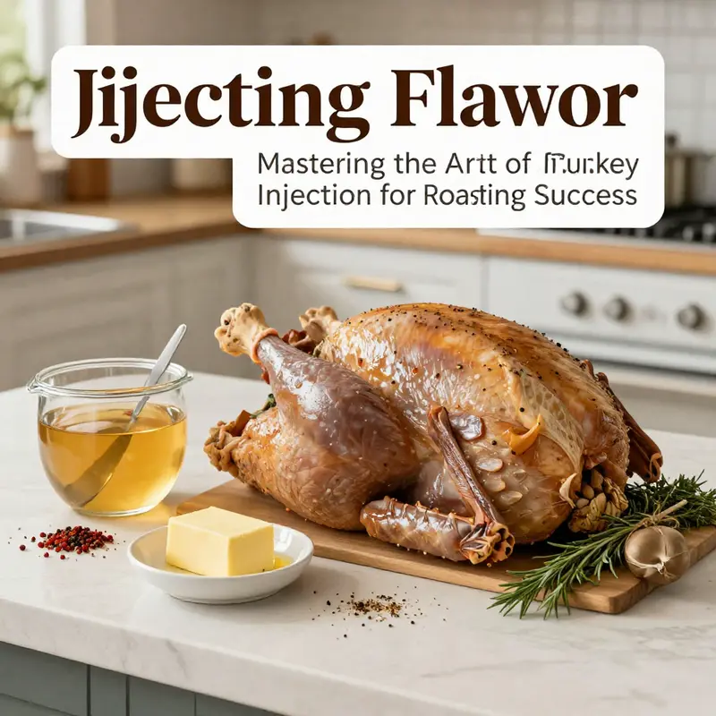 A selection of essential ingredients used for turkey injection, showcasing flavor-enhancing components.