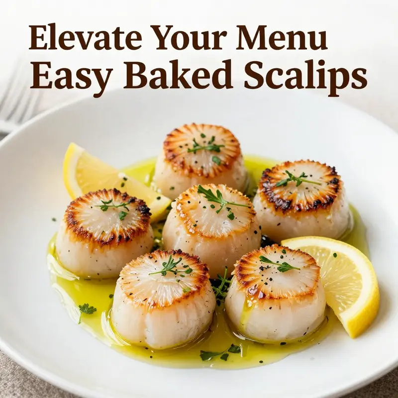 An artistic presentation of baked scallops, showcasing enticing flavor pairings.