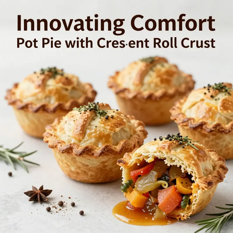 Preparing the ingredients for a pot pie with crescent roll crust.