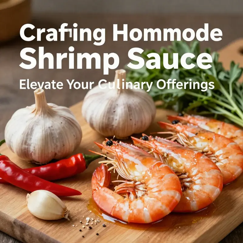 A vibrant arrangement of essential ingredients for crafting homemade shrimp sauce.
