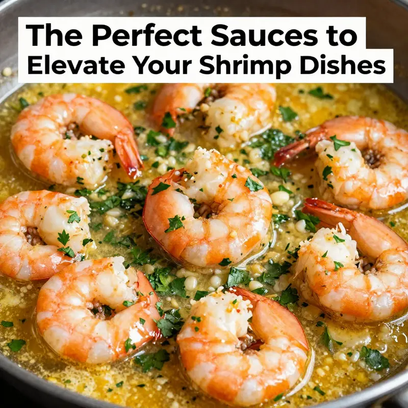 Shrimp sizzling in garlic butter, showcasing the sauce’s rich flavor profile.